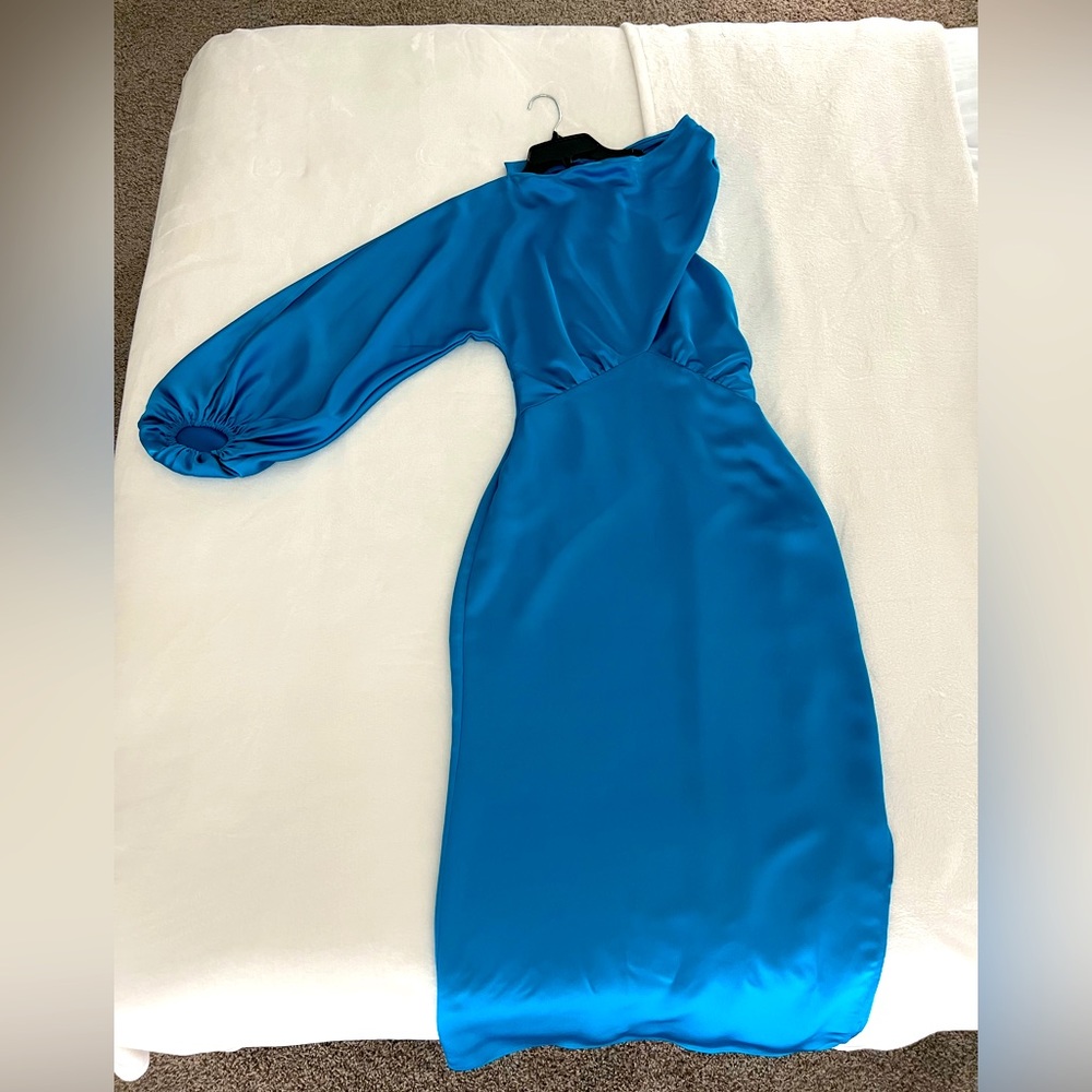 Midi Dress in Aqua Blue